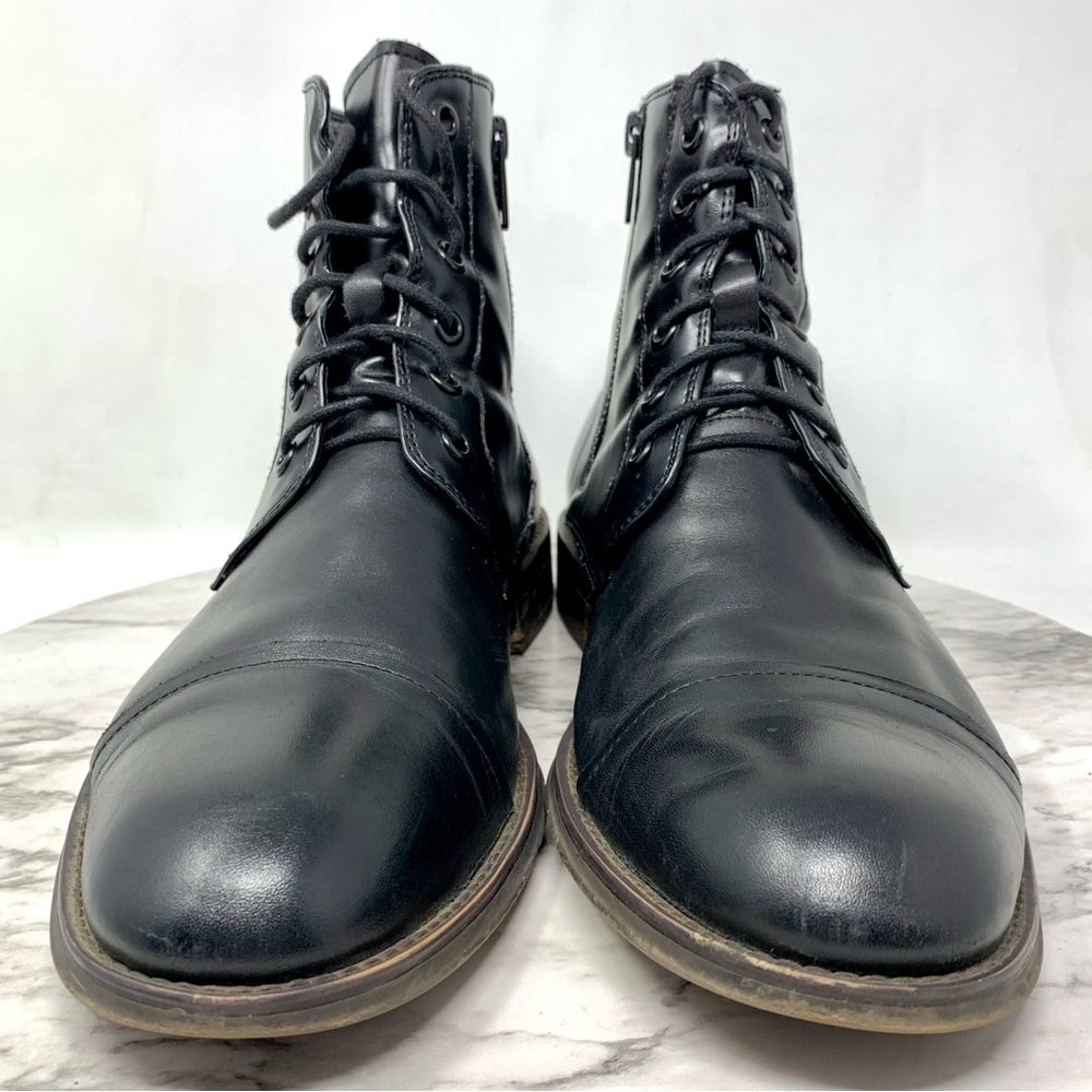 Kenneth Cole Reaction Direct Route Black Leather Lace-Up Boots 7.5 Mens Classic - Picture 4 of 15